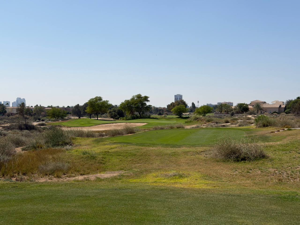Arabian Ranches Golf course with sand and trees